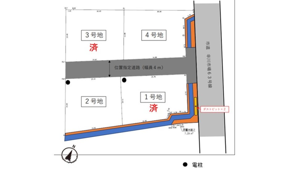 岡山市北区辛川市場　分譲地4区画
